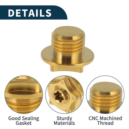 Oil Drain Plug   M14*1.5 Gold Tone