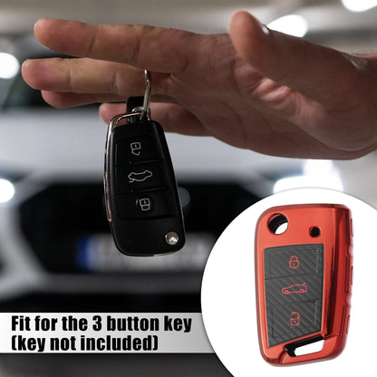 1 Pcs TPU Key Fob Cover 3 Button for VW Passat Jetta MK1 MK6 (2000–2023)