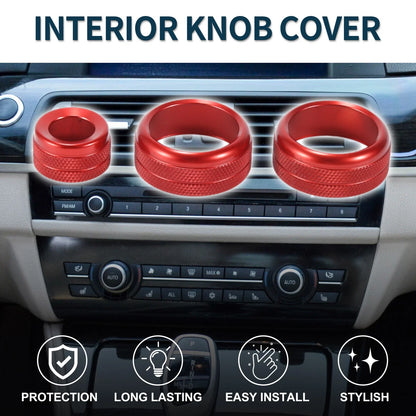 Switch Knob Cover for BMW 1 2 3 3 Series 4 Series Red 3 Pcs