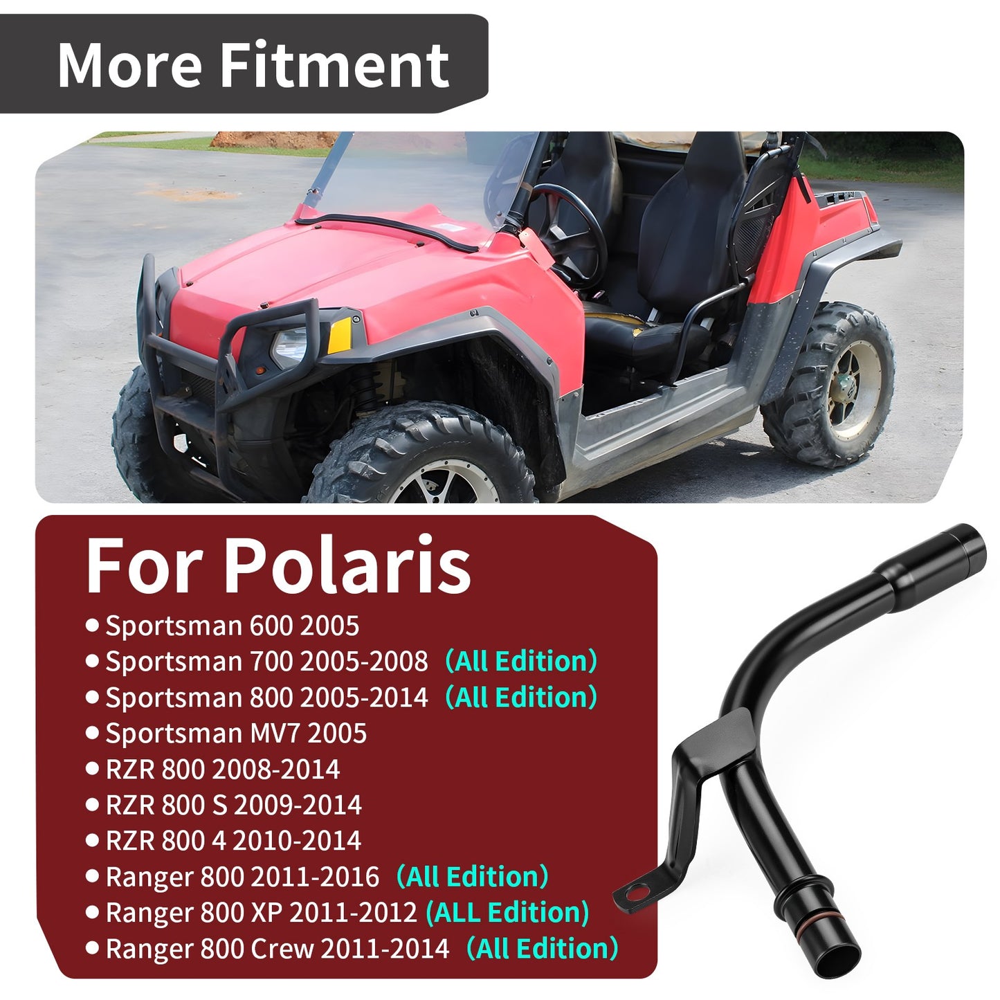 Oil Fill Tube for Polaris Ranger XP 800 (2011–2012) / Crew 800 (2011–2014)