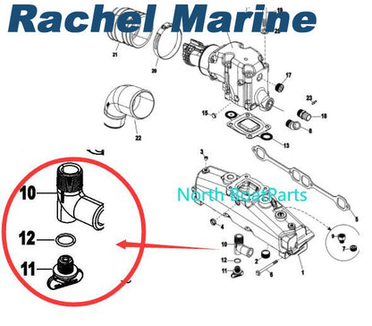 Exhaust Manifold Drain Plug Elbow for MerCruiser (1990–2023)