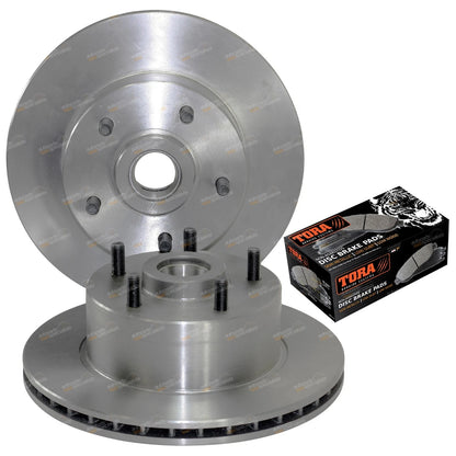 2 Front Brake Rotors + Disc Pads Set for Holden Commodore Calais (VB–VK)