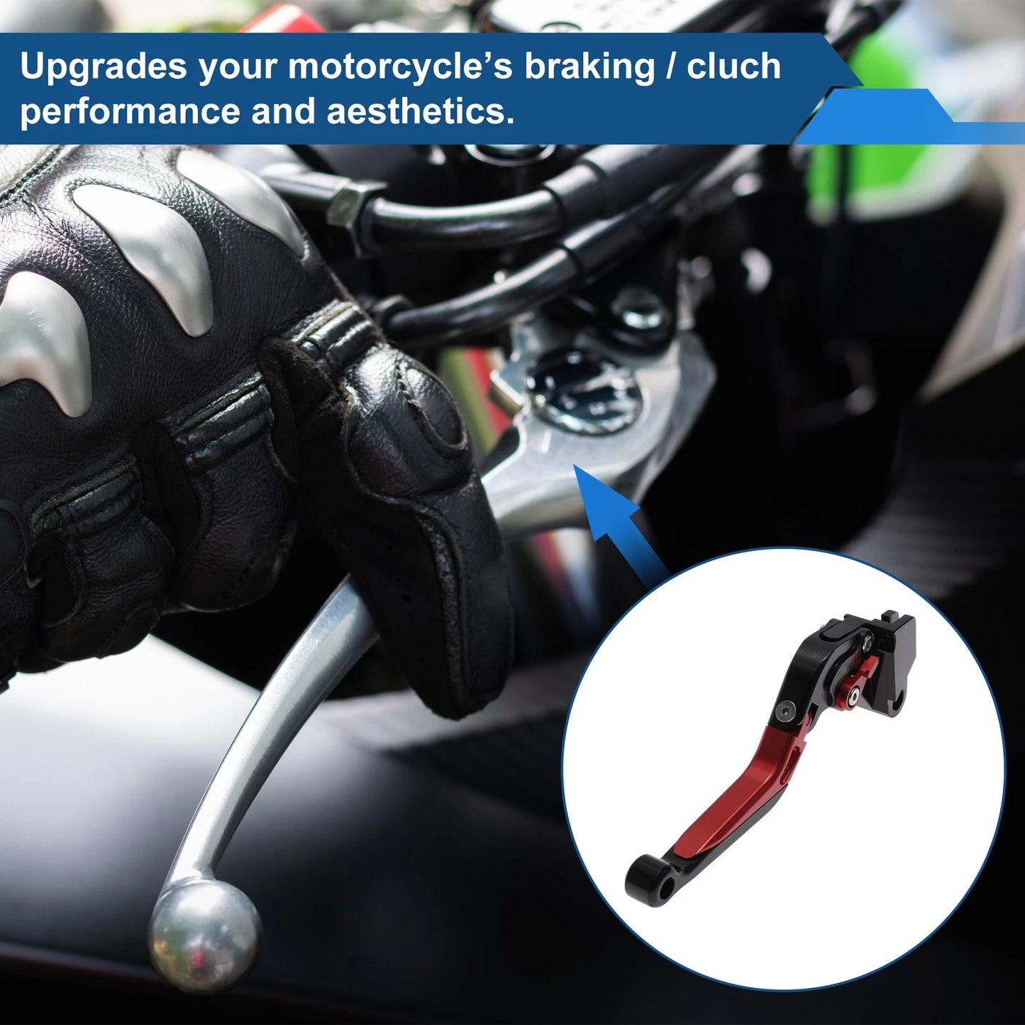 Adjustable Brake Clutch Levers for Kawasaki Versys 650 (2006–2023) Black Red