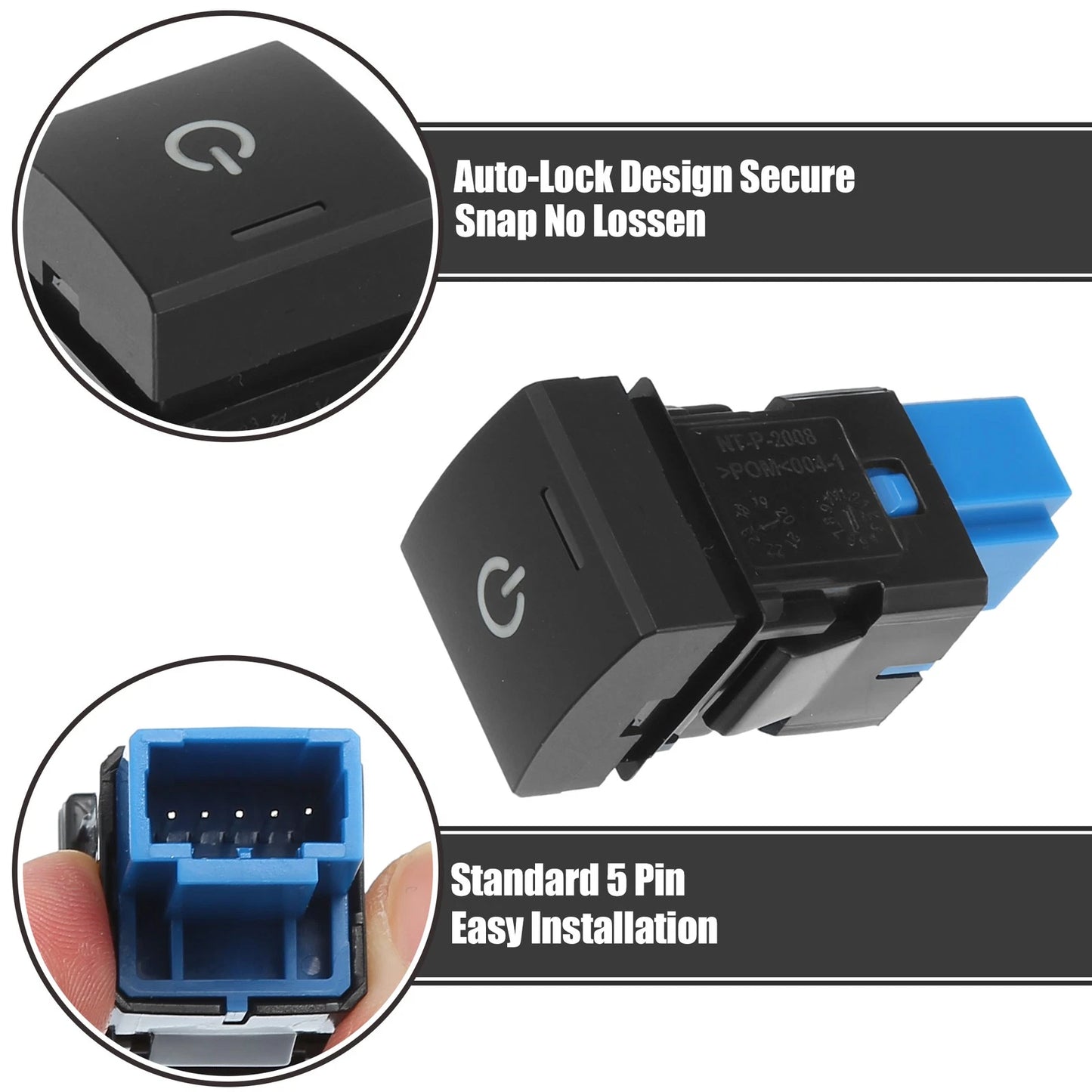 Hole Expansion Port Switch with Wire for Toyota Vehicles (1 Pcs)