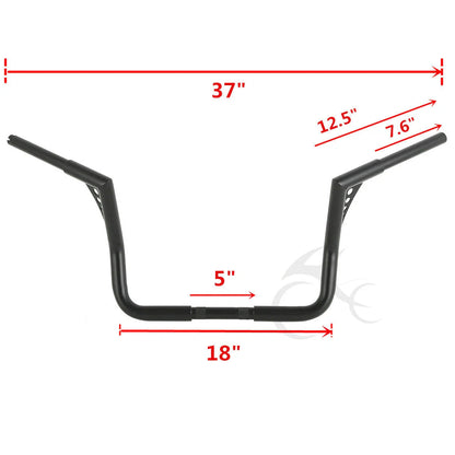 12/14/16/18 Rise Handlebar for Harley Electra Glide (1982-2024) Black/Chrome