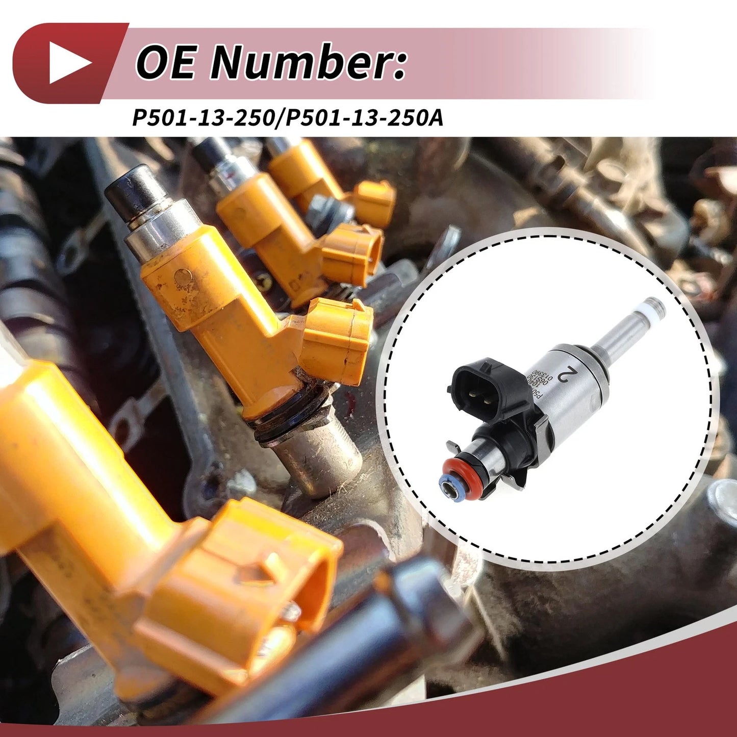 Fuel Injector P501-13-250/P501-13-250A for Mazda MX-5 (2015–2017)