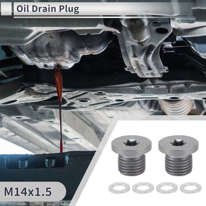 Set of 1 M14x1.5 Engine Oil Drain Plug with Gasket for Car Motorcycle
