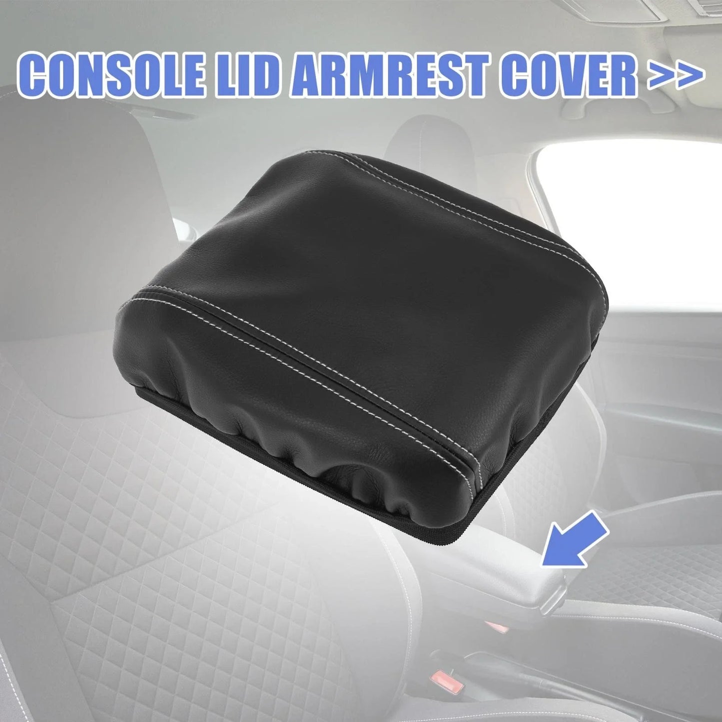 Car Center Console Lid Armrest Cover for Honda CR-V (2014-2016) Black