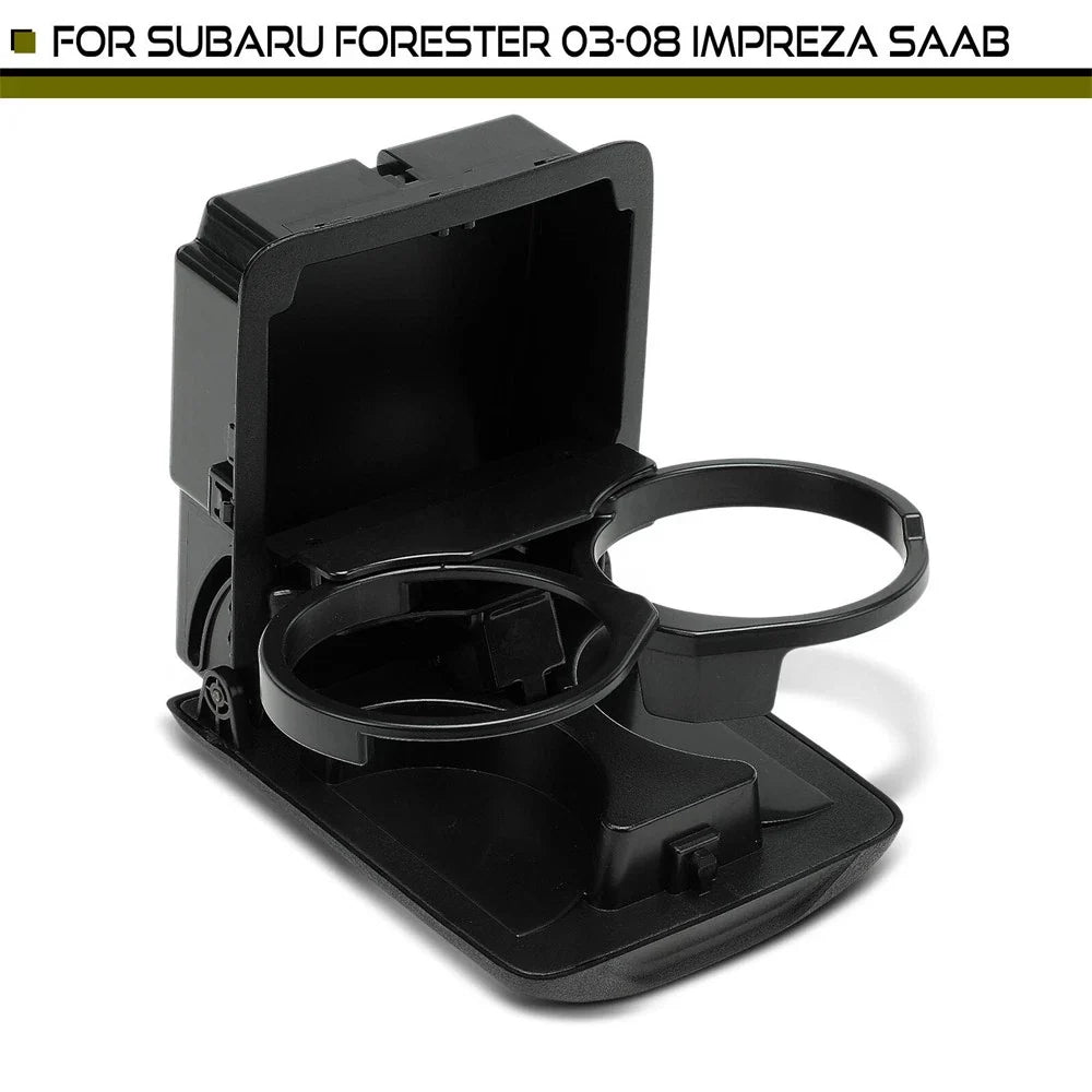 Black Rear Center Console Cup Holder for Subaru Impreza Forester (2008-2019)