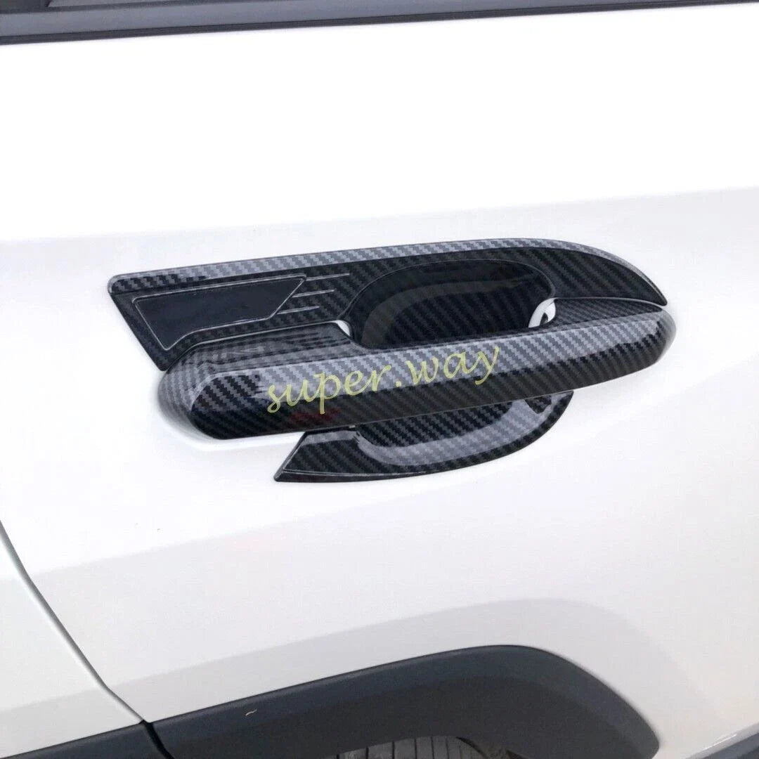 ABS Carbon Fiber Door Handle Bowl Cup Covers for Toyota Highlander (2020–2024)