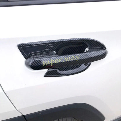 ABS Carbon Fiber Door Handle Bowl Cup Covers for Toyota Highlander (2020–2024)