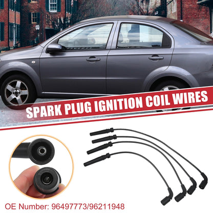 Set of 4 Spark Plug Wire Ignition Coil Cables No. 96497773 for Chevrolet Aveo (2004–2011)