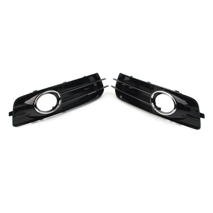 Front Bumper Fog Light Grille Covers with Chrome Ring for Audi A3 (09-12)
