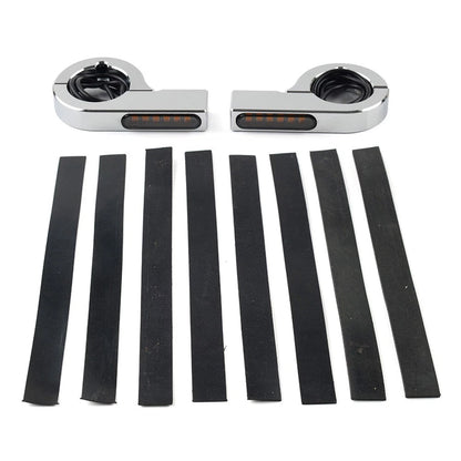 Chrome LED Fork Indicator Turn Signal Light for Harley Touring