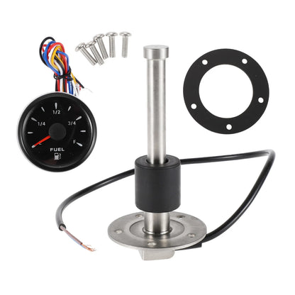 Fuel Sending Unit and Gauge Kit 0-190 Ohm for Boat Car Vehicle (0-190)