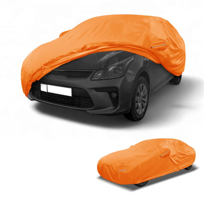 Waterproof Car Cover for Kia Rio (All Weather, Orange, Zipper)