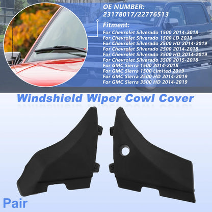 Set of 2 Windshield Cowl Replacement for Chevrolet Silverado 1500 (2014–2018) 23178017