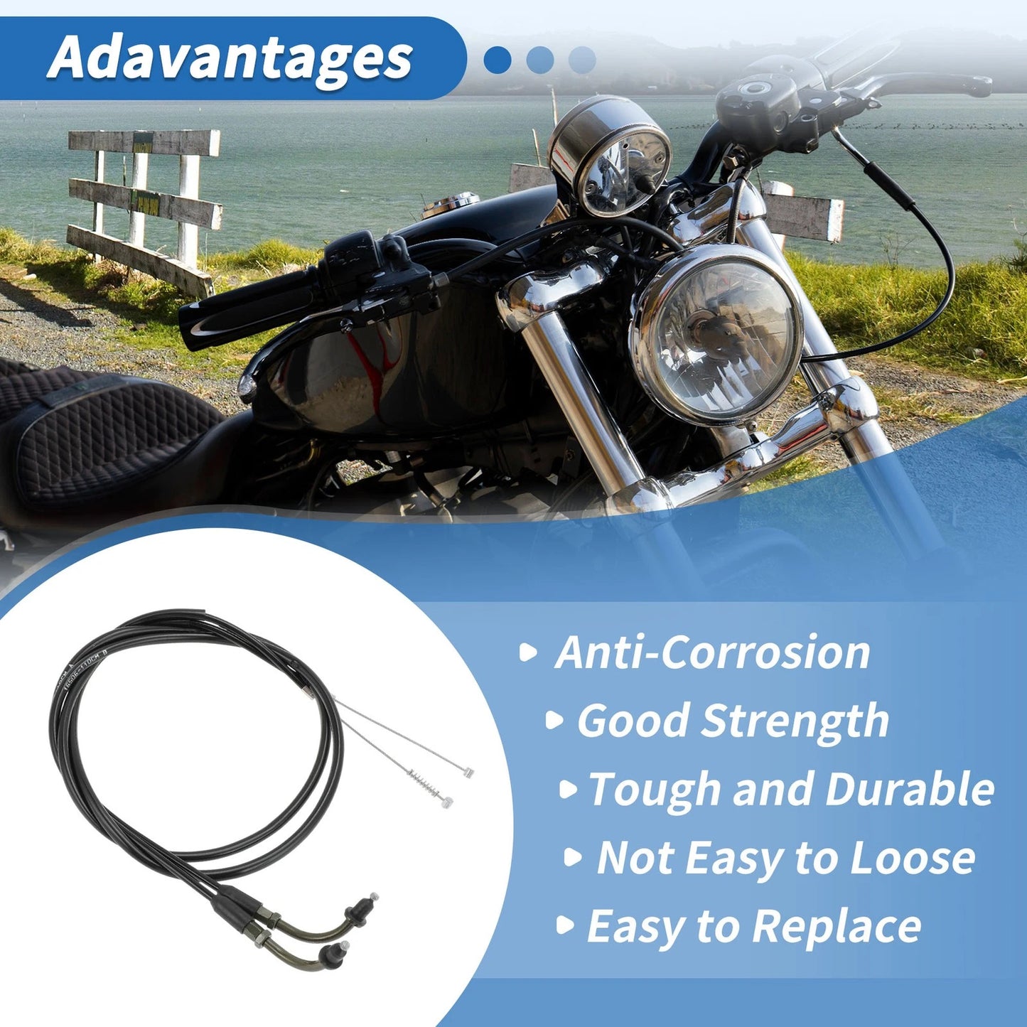 Throttle Cable for Harley Sportster XL883 XL1200 (110 cm, No.8831200)