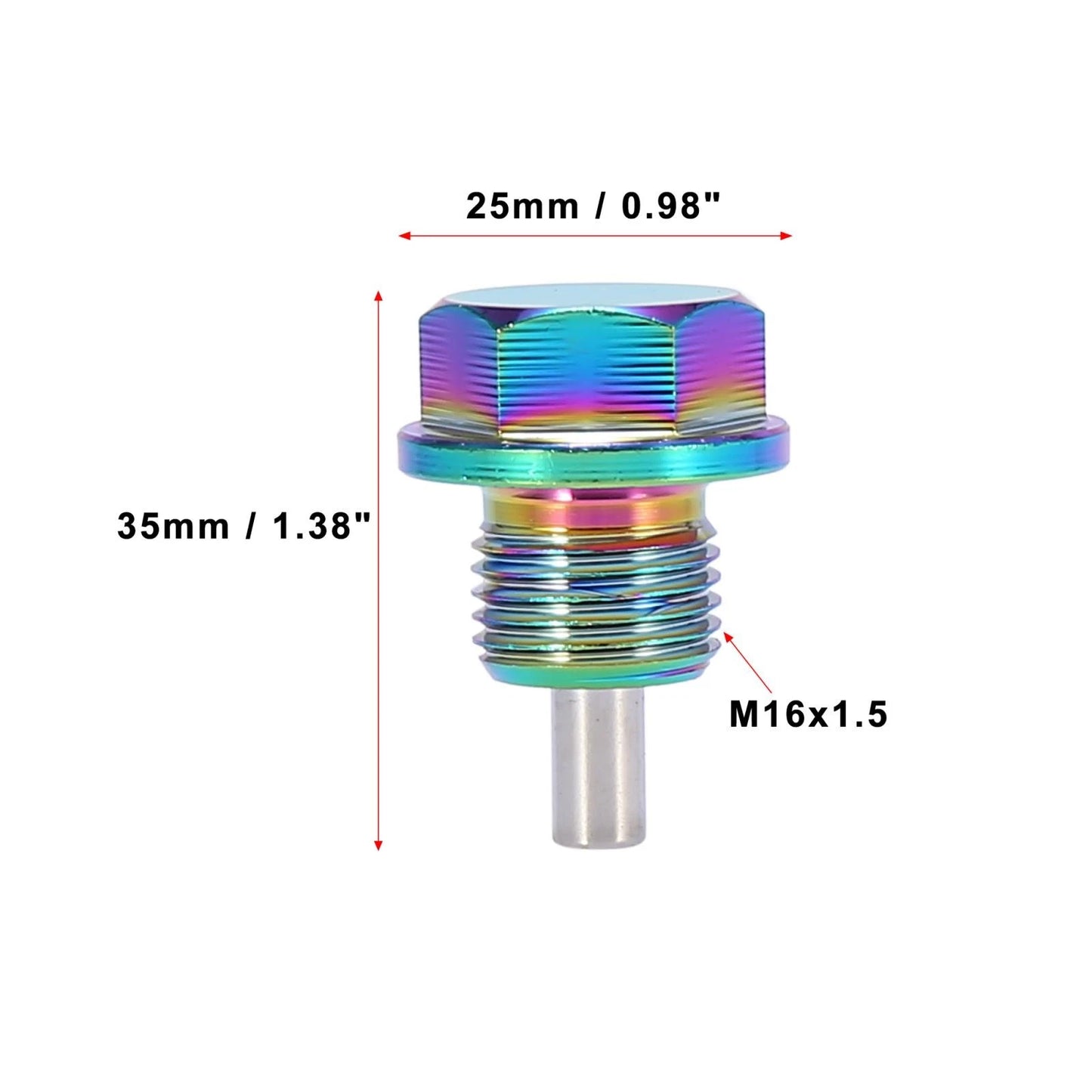 Set of 2 M16x1.5 Multicolor Magnetic Oil Drain Plug Sump Pan with Gaskets