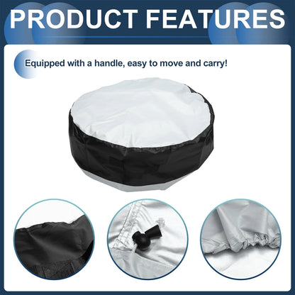 Set of 4 Tire Covers for Light Vehicles (80x47cm) 210D Oxford Fabric Black