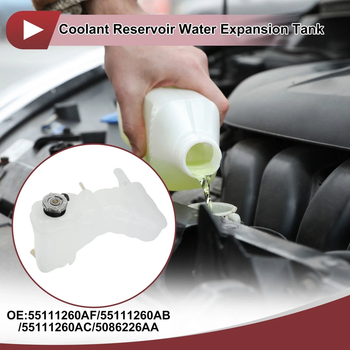 Coolant Expansion Overflow Tank with Cap for Dodge Challenger ( Specified)