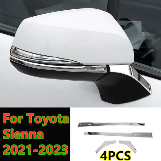 4x Side Door Mirror Pillar Cover Decor for Toyota Sienna (2021–2023)