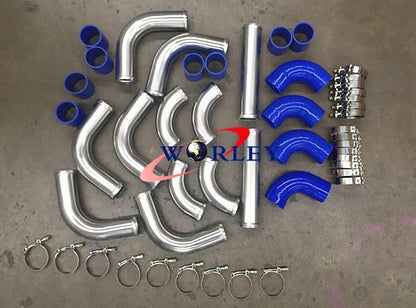 2" Aluminum Universal Intercooler Turbo Piping Hose T-Clamp Kit for Car