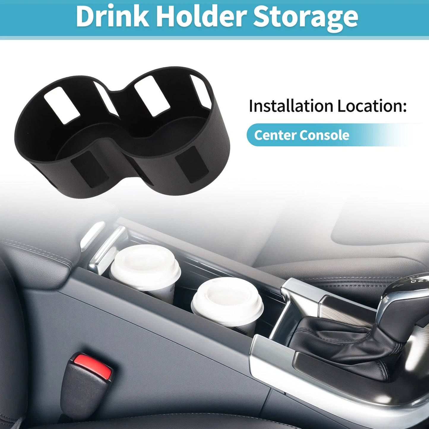 Center Console Cup Holder Organizer for Honda Prologue EV (2024–2026) TPE Black