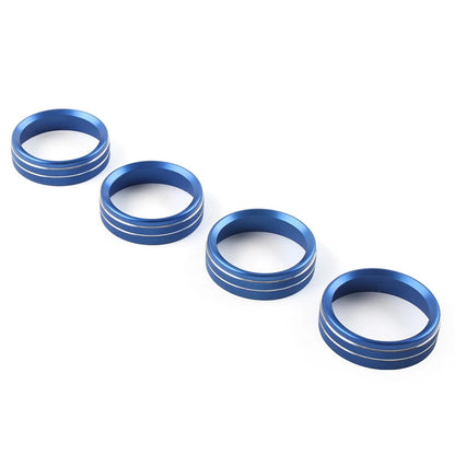 Set of 4 Air Conditioner Switch CD Button Ring Knob Trim for Ford F150 (2015–2020) Blue