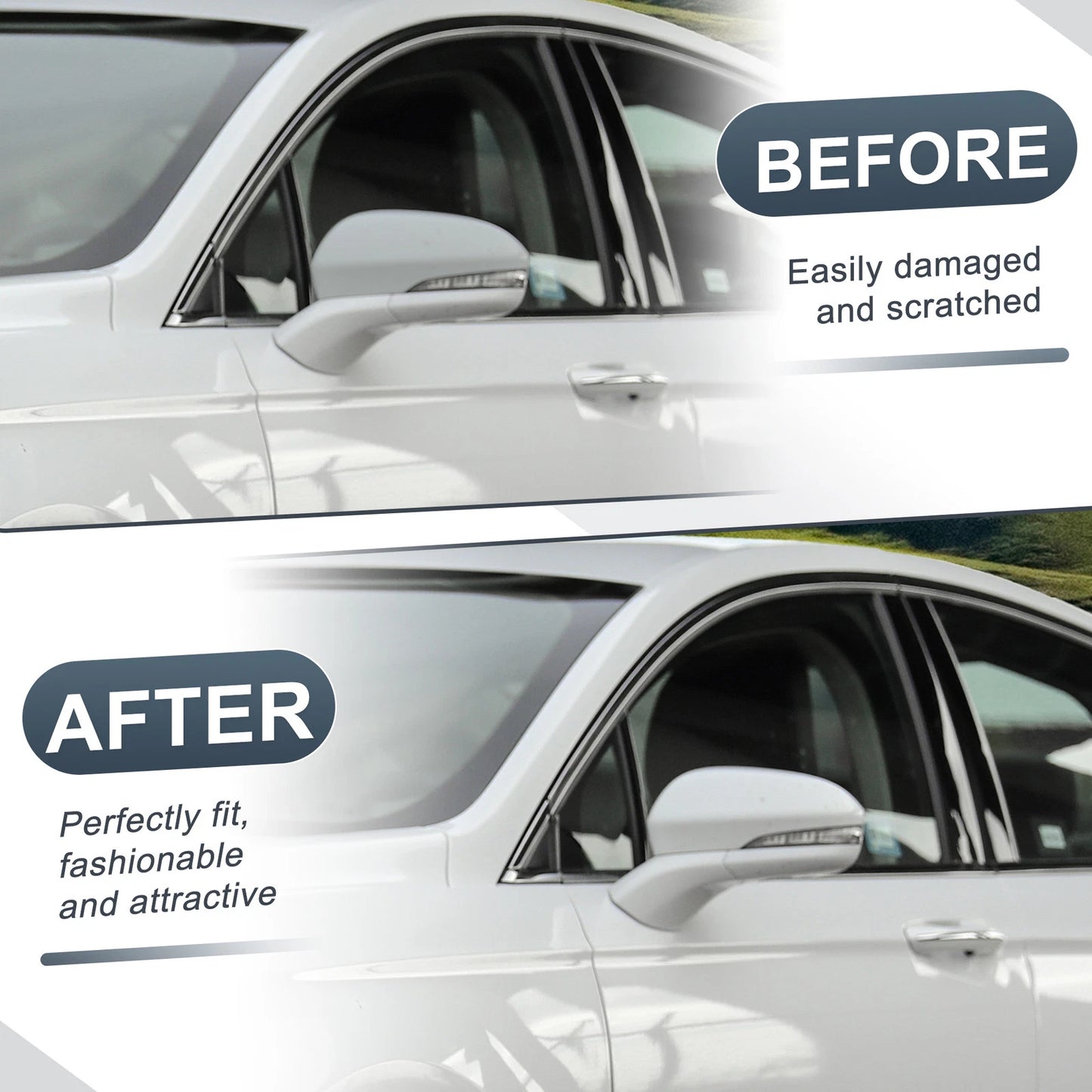 Left Side Mirror Cover Cap for Ford Fusion (2013–2019) - White, Turn Signal