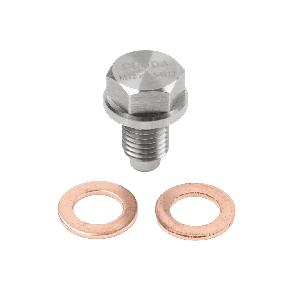 M12x1.5mm Magnetic Oil Pan Drain Plug Bolt & Washer for BMW Benz