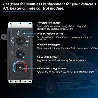 A/C Heater Climate Control Module for Dodge Ram 2500 3500 (1999–2002)