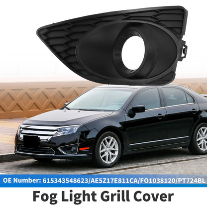 Front Left Fog Light Grill No. 615343548623 for Ford Fusion (2010–2012) Black ABS