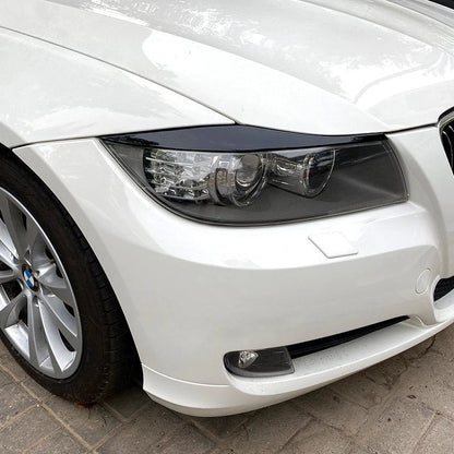 Black Headlight Eye Lids Covers for BMW E90 E91 3-Series (2005–2012)