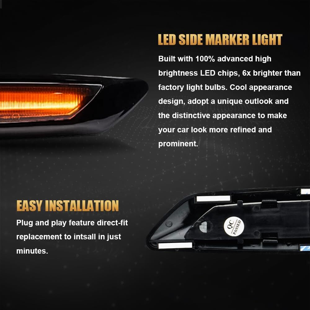 Dynamic LED Side Marker Lights for BMW 550i 535i 528i Sedan (2011–2013)