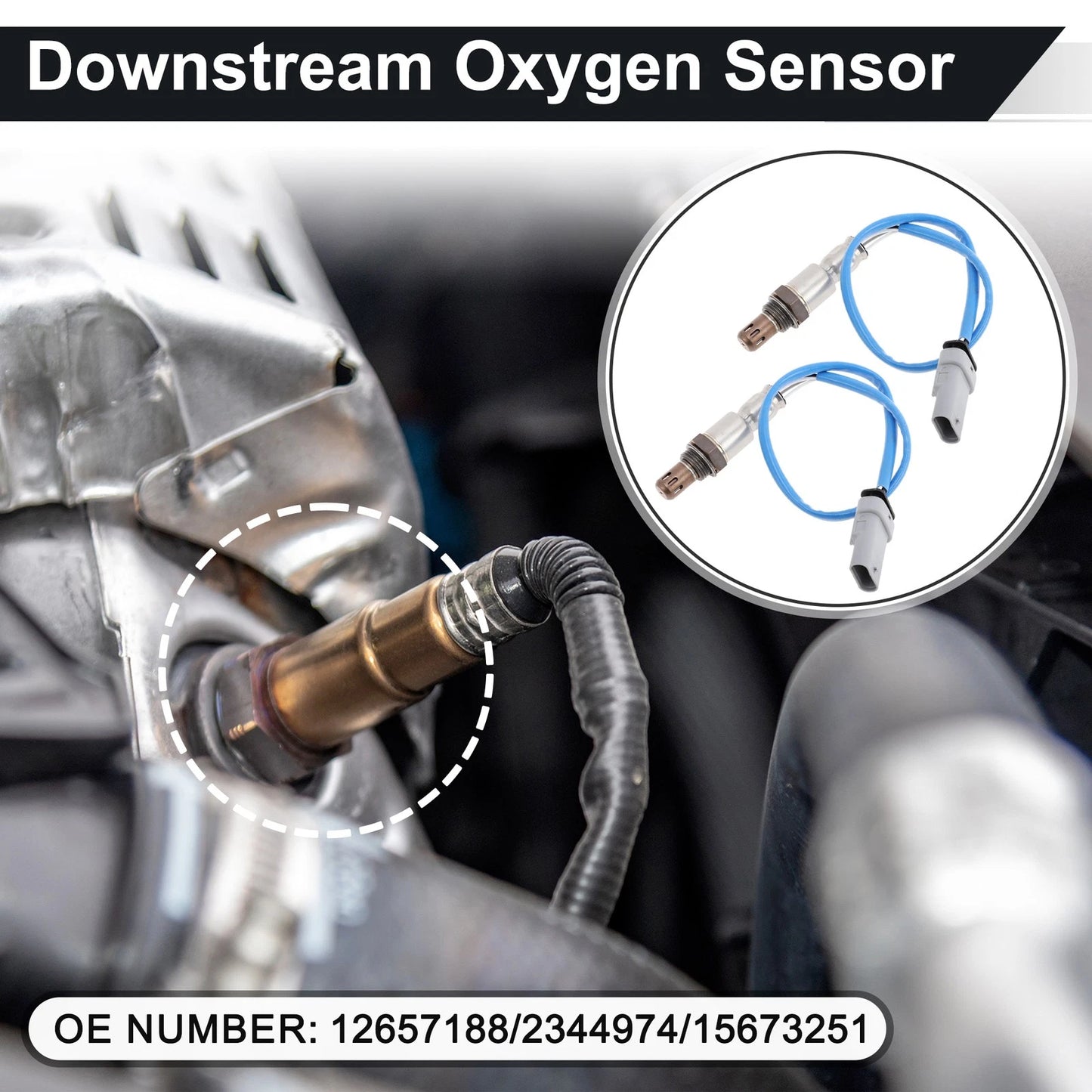 Set of 2 Downstream Oxygen Sensors for Chevrolet Silverado 1500 (2014–2017) No. 12657188