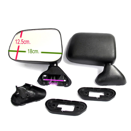 Black Door Mirrors x2 for Toyota Hilux Utility 1988-1998