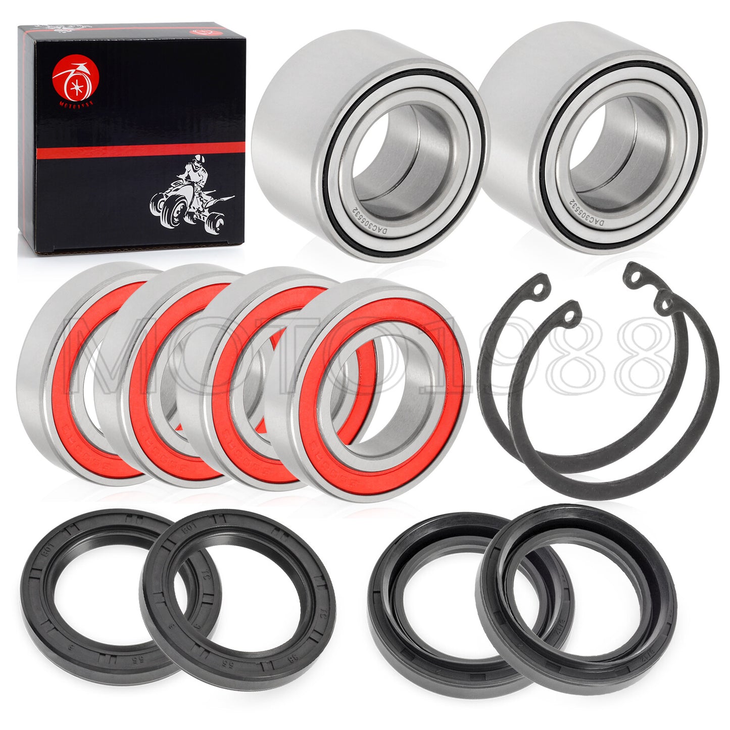 Set of 2 Front Rear Wheel Bearing Seals for Yamaha Big Bear 400 (2007–2012)