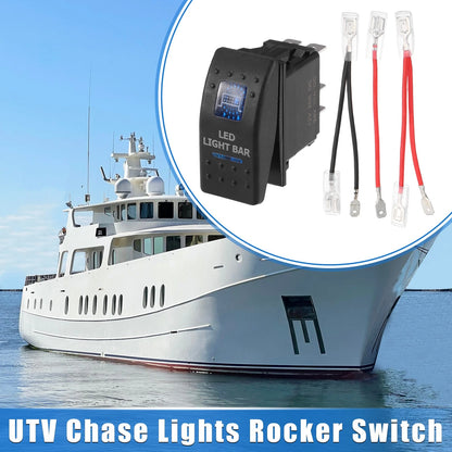 5 Pin LED Rocker Switch Toggle Kit for Car Interior (20A/12V, 10A/24V)
