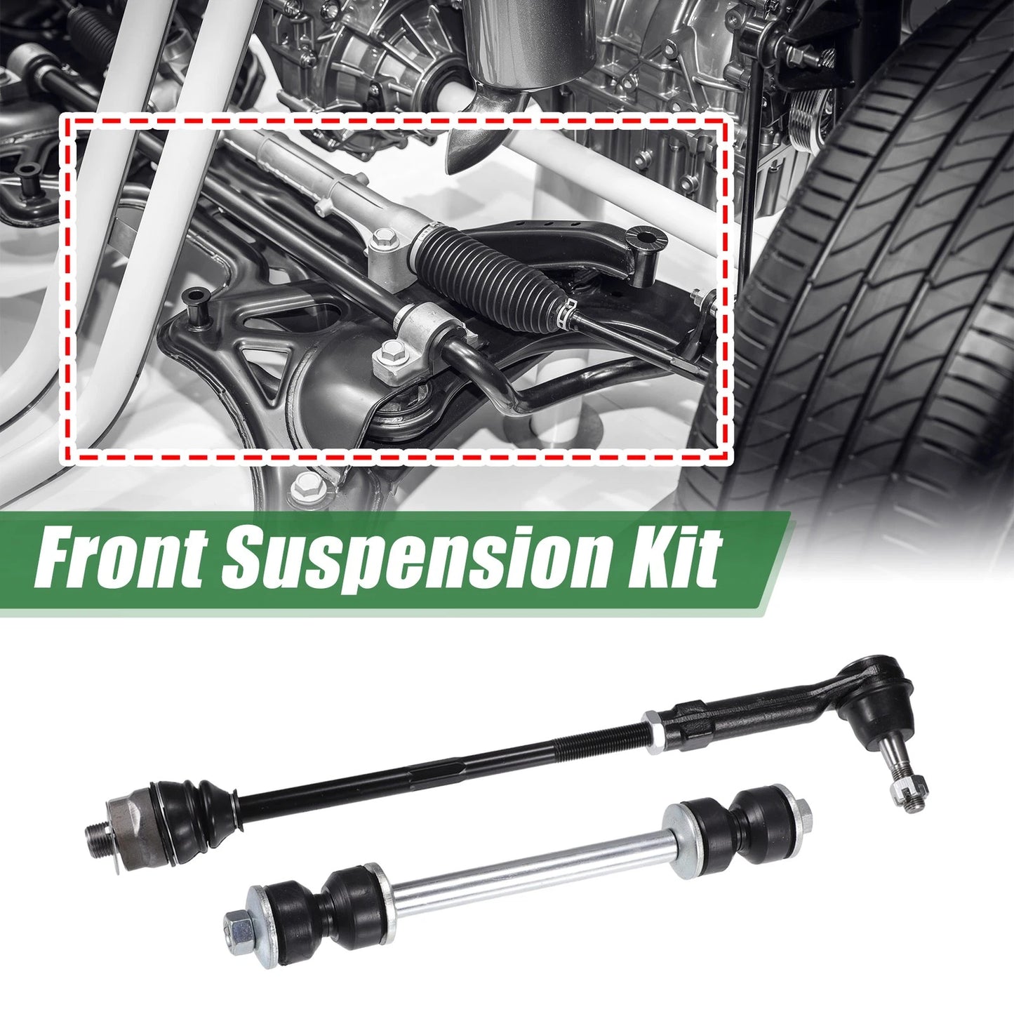 6pcs Front Suspension Kit Inner Outer Tie Rod End for Cadillac Escalade ESV (2007–2020)