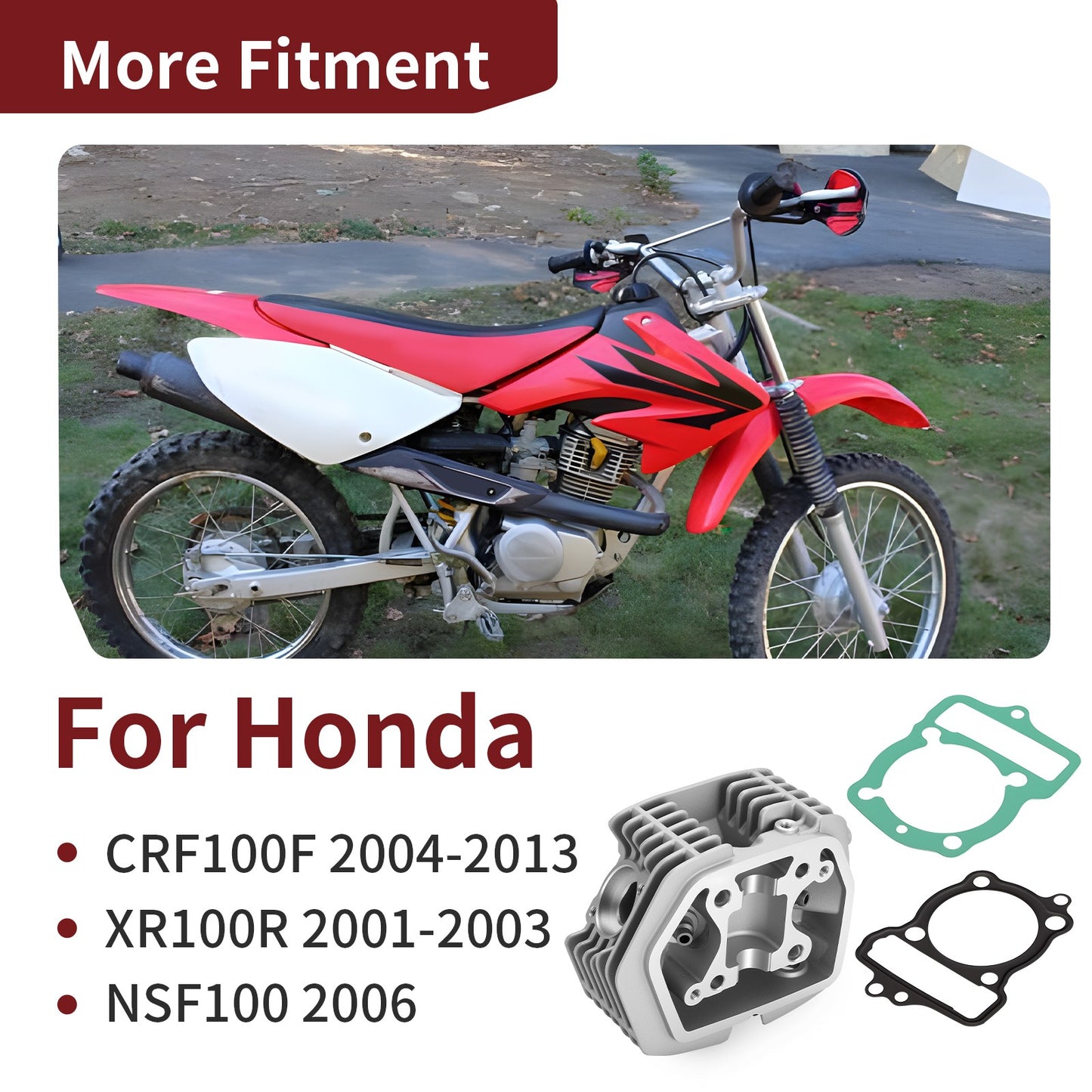 Cylinder Head with Gaskets for Honda XR100R CRF100F (2001–2003)