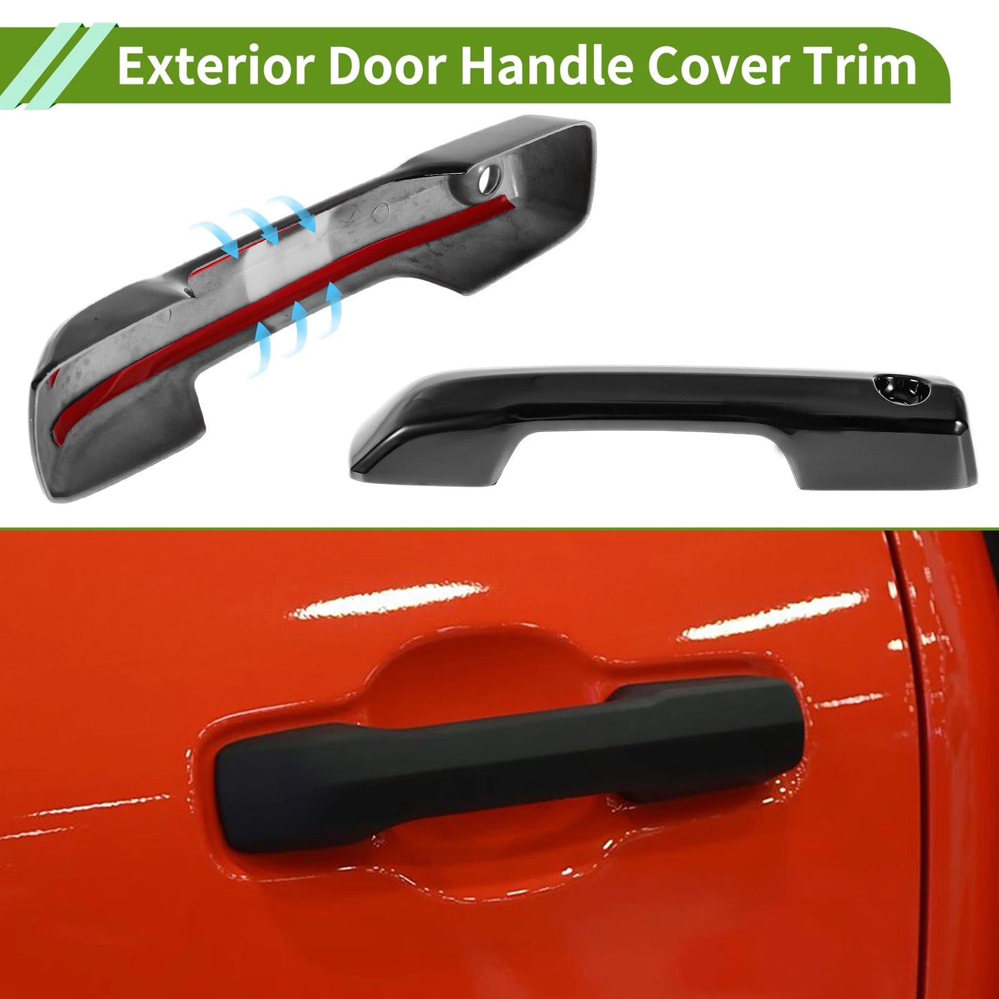 Set of 1 Exterior Door Handle Cover Trim for Toyota Tacoma (2024–2025) Gloss Black ABS
