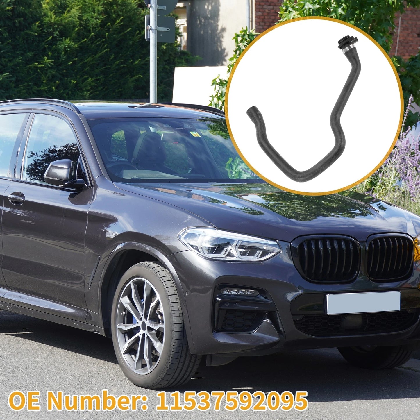 Radiator Hose for BMW X3 3.0L (2011–2012) No. 11537592095 Rubber Black