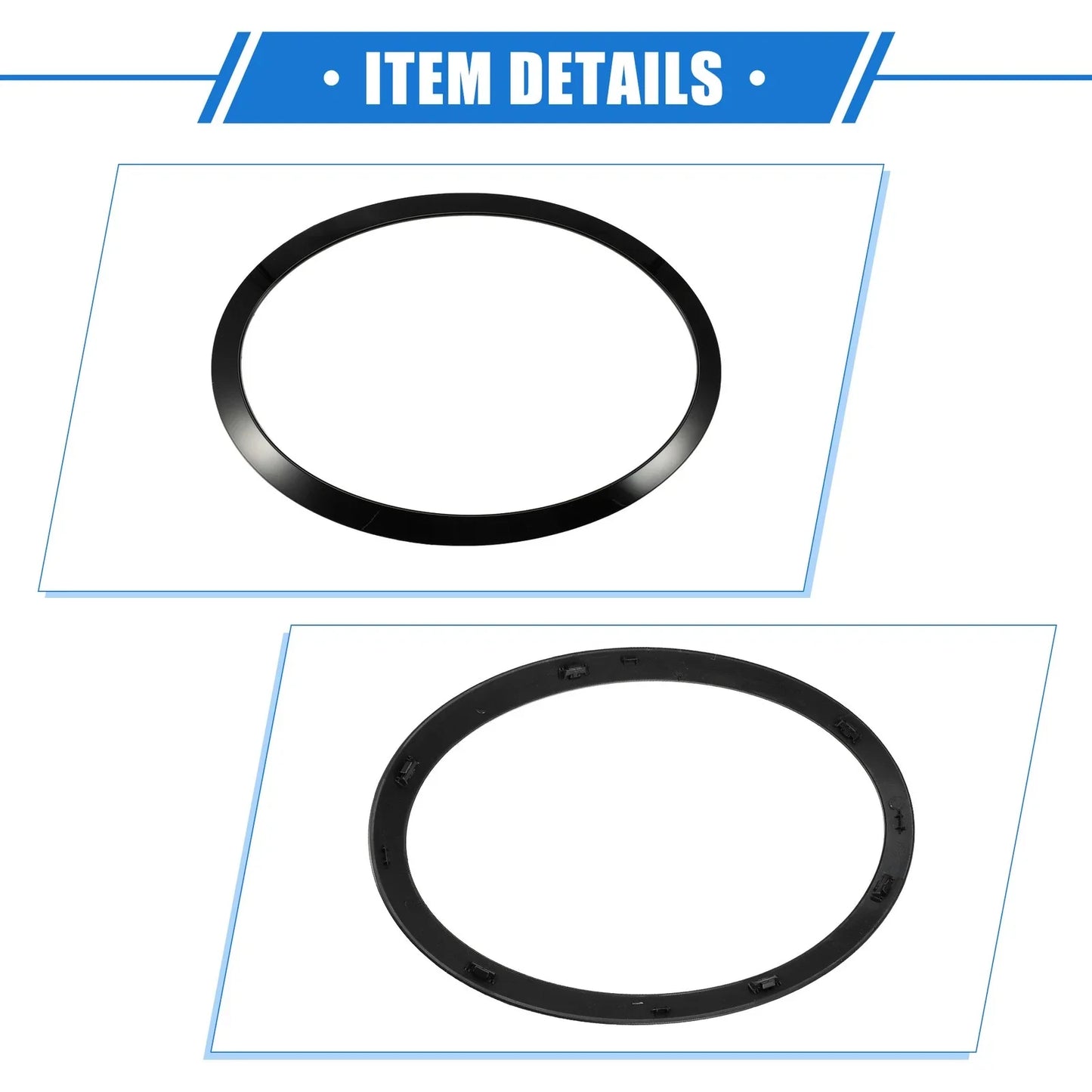 Pair Front Side Headlight Trim Ring for BMW Mini F55 F56 F57 Black (2014-2021)