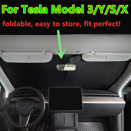 Front Windshield Anti-UV Sun Visor Screen Protector Sunshade for Tesla