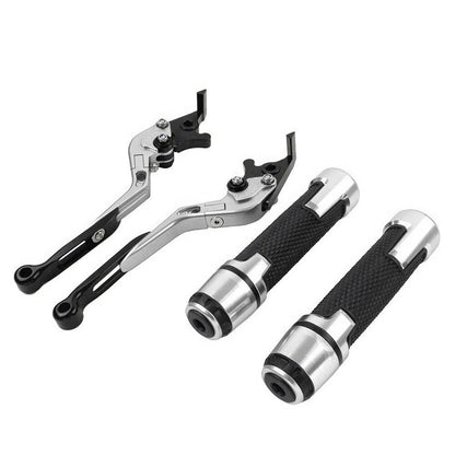Silver Extendable Brake Clutch Lever Grip Set for Street Twin (2016-2023)
