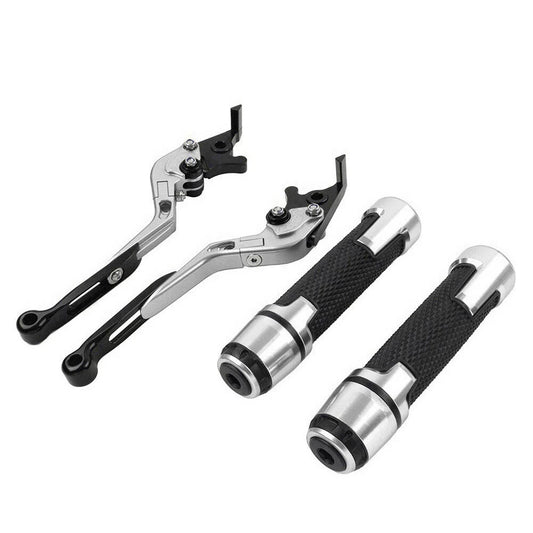 Silver Extendable Brake Clutch Lever Grip Set for Street Twin (2016-2023)