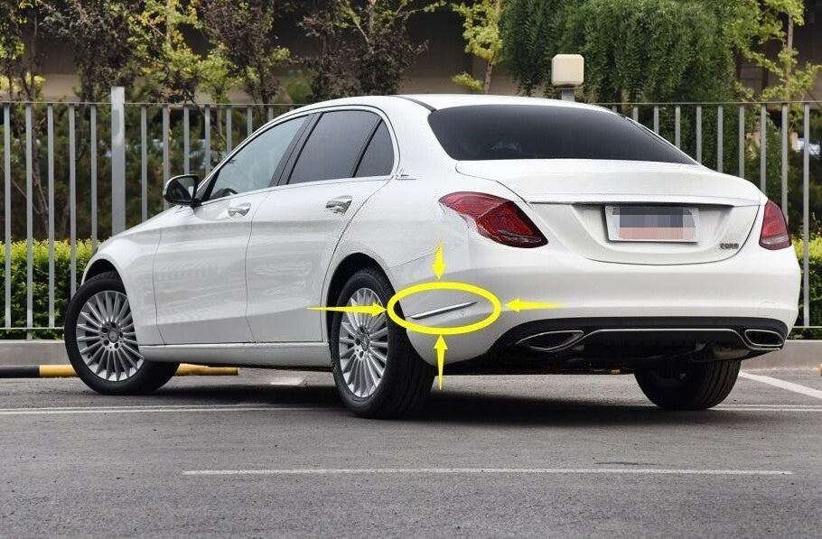 Chrome Rear Bumper Trim for Mercedes C-Class W205 (2015–2018)