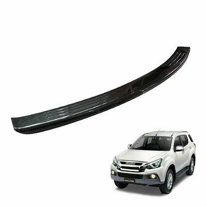 Carbon Fiber Black Rear Bumper Step Scuff Plate for Isuzu MUX (2017-2020)