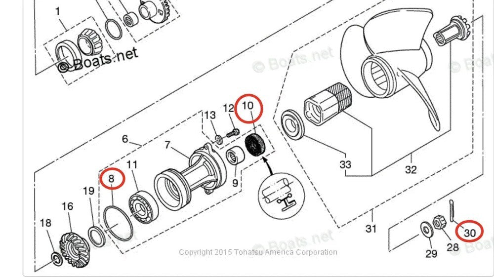 Lower Unit Oil Seal for Tohatsu M70C MD75C2 M80A M90A MD115A (1990–2023)
